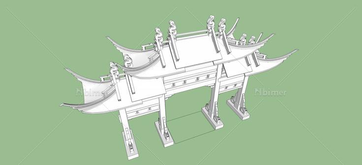 牌坊(43301)su模型下载