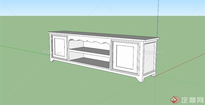 某现代白色浪漫电视柜SU模型