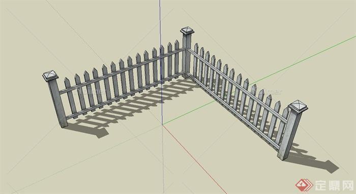 九十度围栏设计su模型[原创]