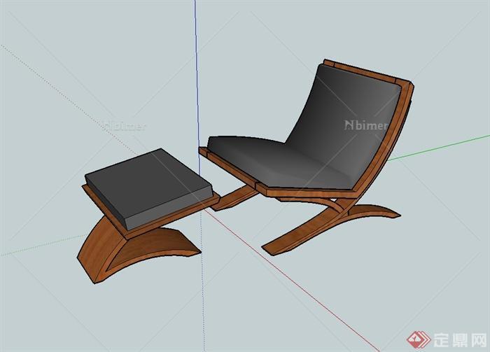 现代风格室内沙发躺椅设计su模型[原创]
