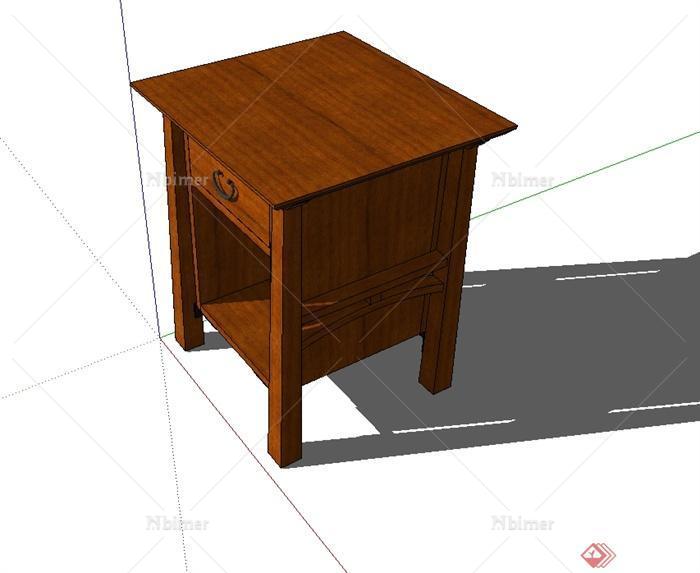 现代风格木质桌子设计su模型[原创]