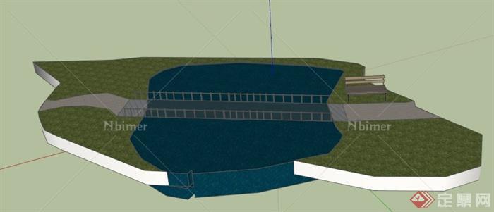 某公园湖景设计SU模型