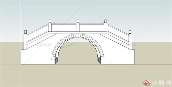 某拱形石桥SU模型