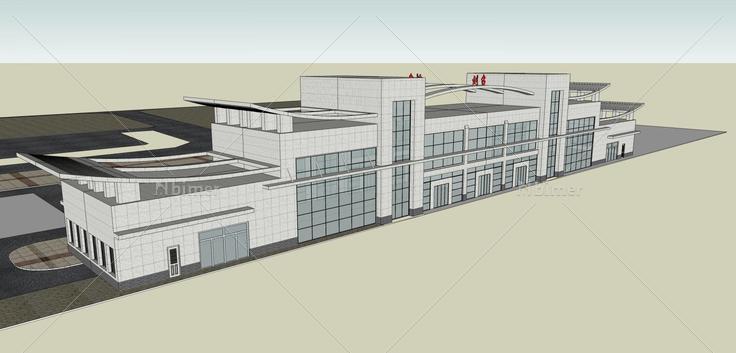 现代风格火车站(60675)su模型下载