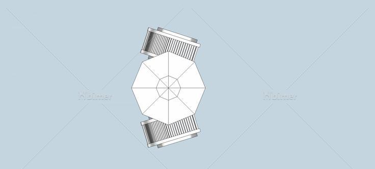 露天座椅及伞亭(81570)su模型下载