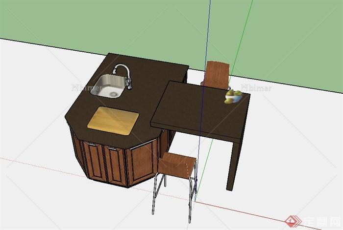 一个餐桌橱柜设计su模型[原创]