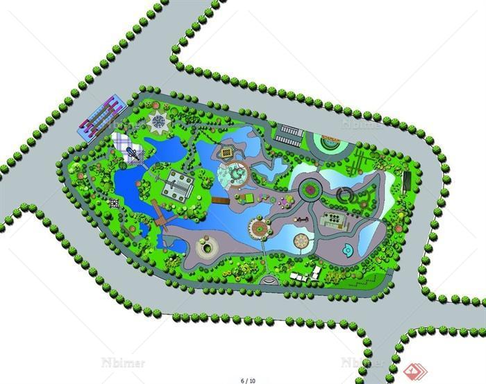 现代某公园景观规划设计JPG图+CAD图+SU模型