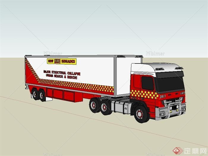 大型卡车货车设计su模型[原创]
