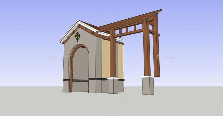 建筑构件-门头入口(80212)su模型下载