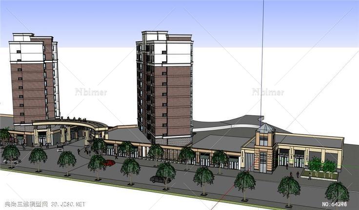 简欧风格商业住宅小区住宅su模型