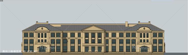 经典法式会所华科建筑su模型