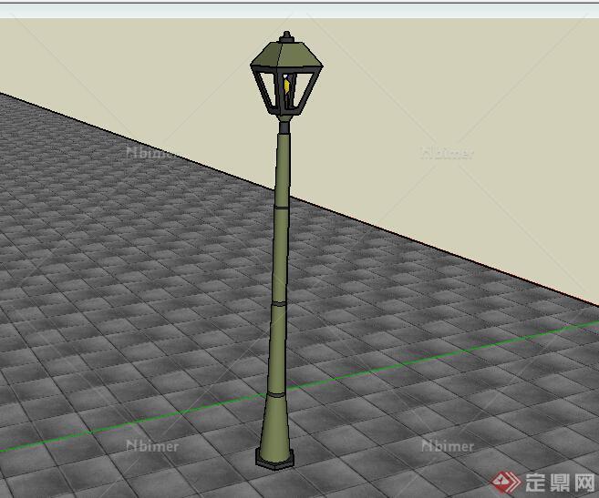 某室外灯具人行灯设计SU模型