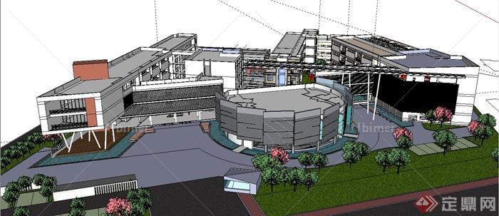 现代某学校教育建筑设计SU模型