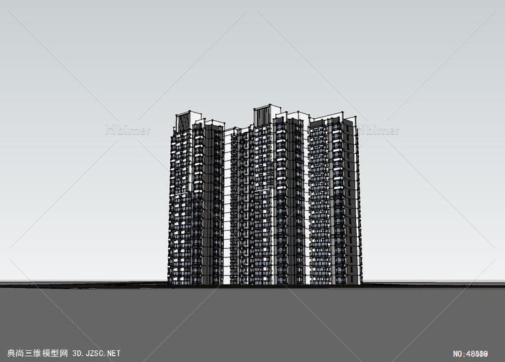 现代高层住宅设计高层住宅 su模型 3d