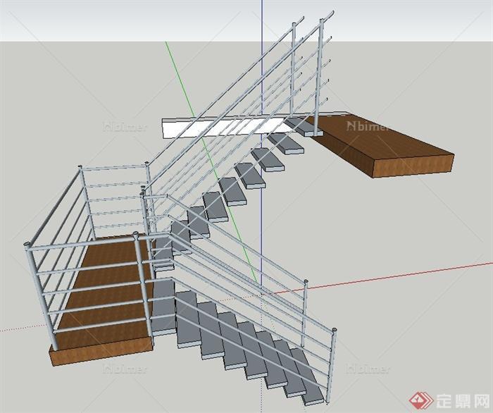 建筑节点折叠楼梯设计su模型