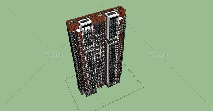 现代高层住宅(74499)su模型下载