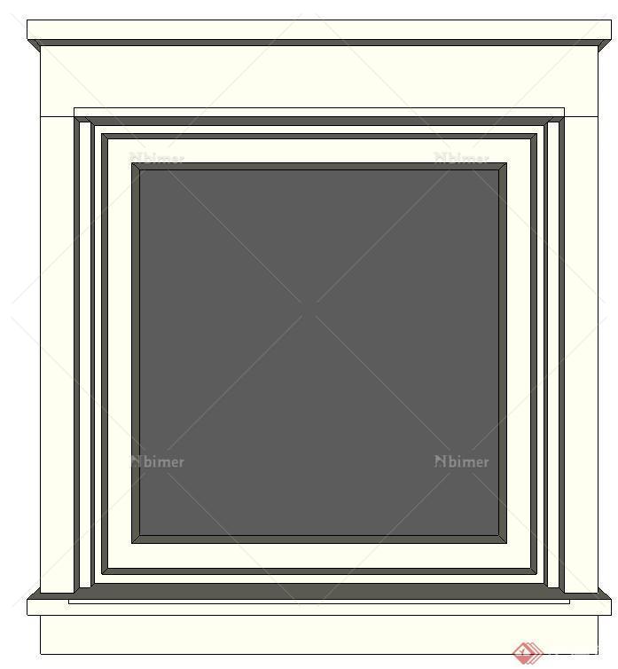 一个现代风格窗户SU模型素材（2）
