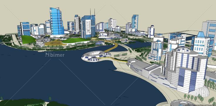 某大型城市设计方案su模型