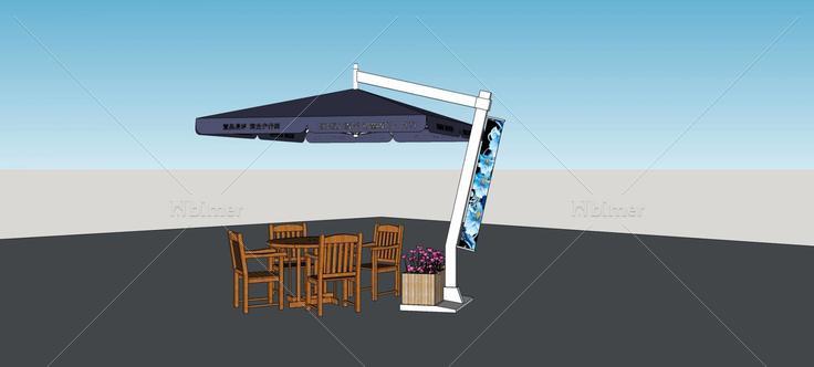 露天座椅及伞亭(76064)su模型下载