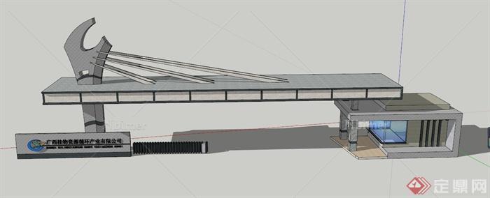 某厂区大门设计SU模型