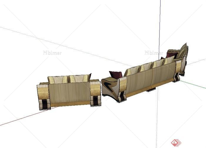 现代风格独特造型客厅沙发设计SU模型[原创]