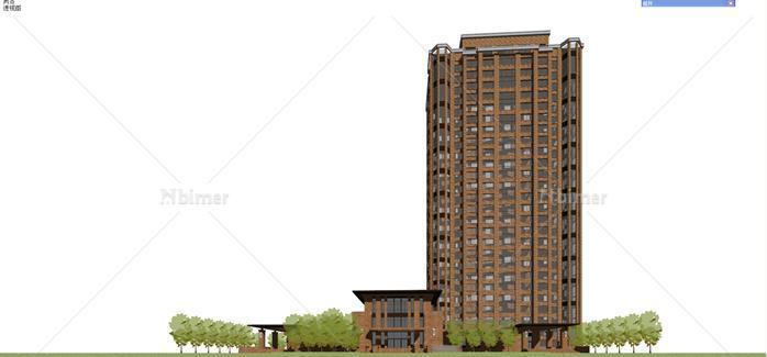 某新古典风格会所及高层豪宅公寓建筑设计方案SU