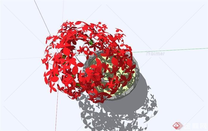 精美花钵设计su模型