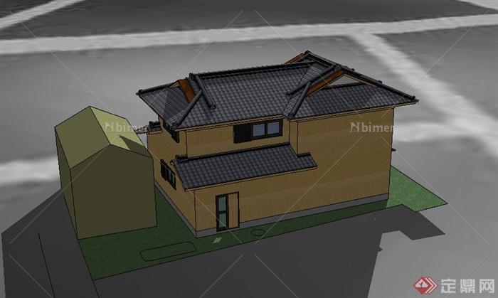 某两层日式住宅建筑设计SU模型