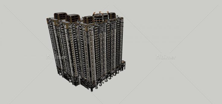 欧式高层住宅楼(69511)su模型下载