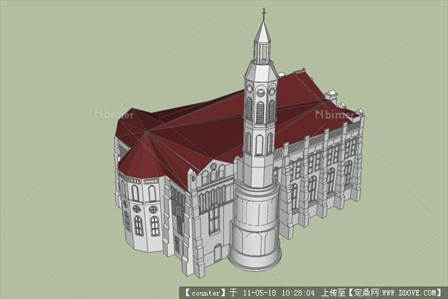 教堂su模型