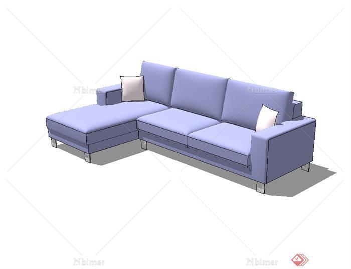 现代风格简单的室内沙发设计SU模型[原创]