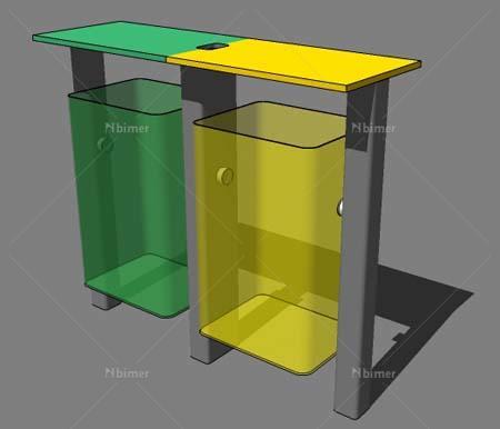 环保垃圾桶 sketchup模型