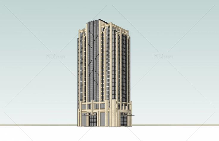 新古典风格高层办公楼(49182)su模型下载