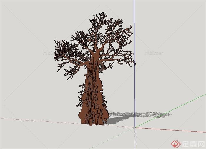 2D铁树雕塑小品设计su模型[原创]