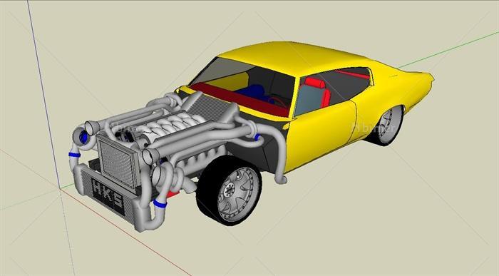 疯狂改装汽车设计su模型