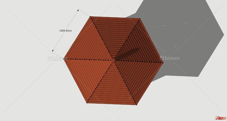 六角木亭SketchUp模型提供下载带截图预览