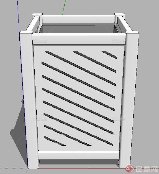 方形镂空花箱设计SU模型[原创]