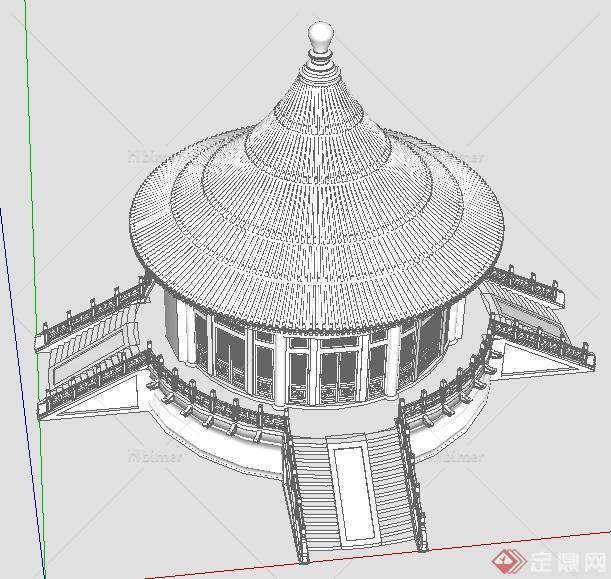 某中式古建天宫愿殿SU模型