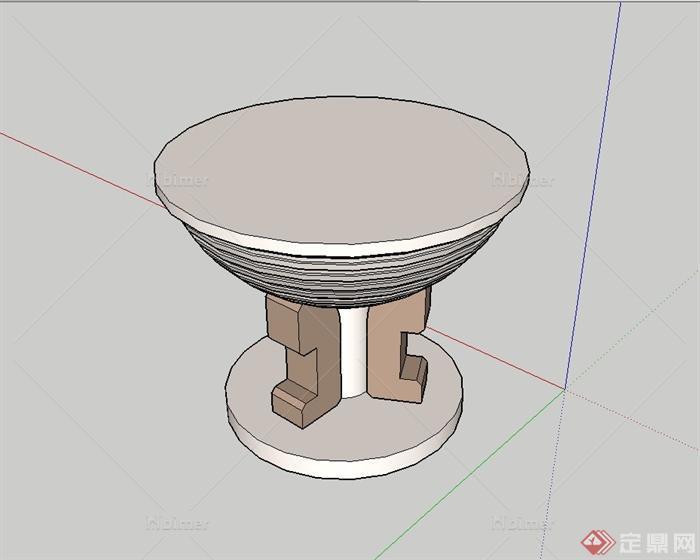 某现代风格独特花钵设计su模型[原创]