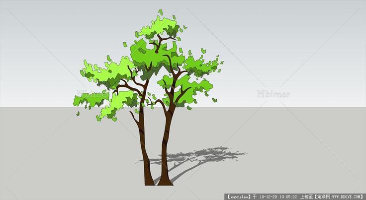 植物SU模型  手绘树