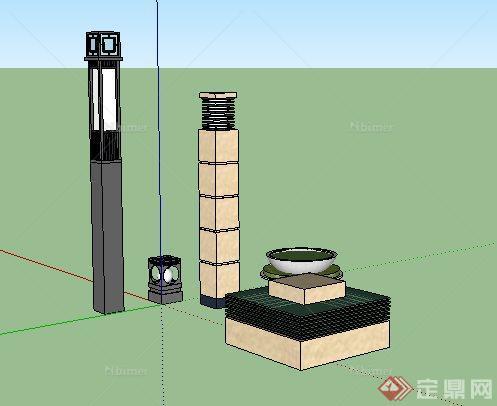 4盏景观灯设计SketchUp(SU)3D模型