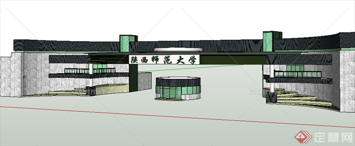 某现代风格园林景观大门设计SU模型素材62