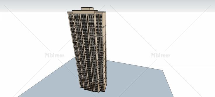 简欧风格高层住宅楼(74902)su模型下载