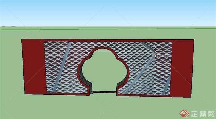 某庭院景观门廊设计SU模型