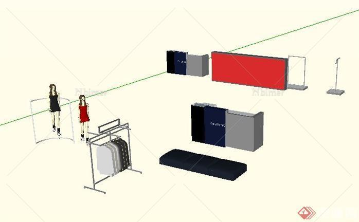 某商店陈列柜设计SketchUp(SU)3D模型[原创]