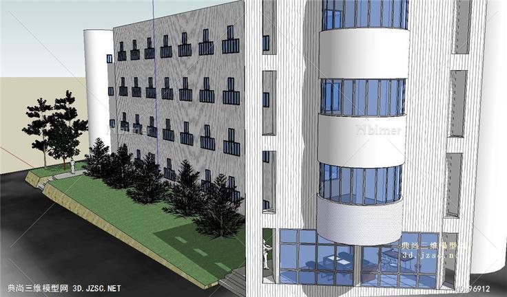 清华大学男生宿舍楼建筑SU模型