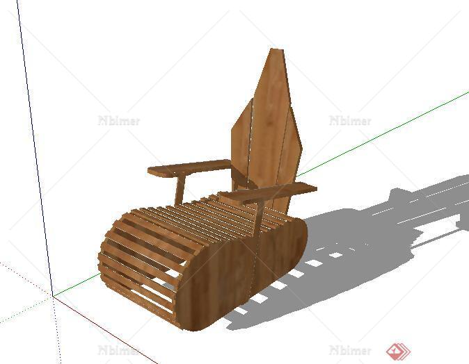 某木质特色坐凳设计SU模型