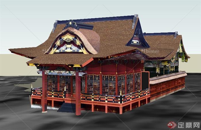 日式风格旅游景区建筑设计su模型