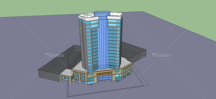 现代高层办公楼(61571)su模型下载