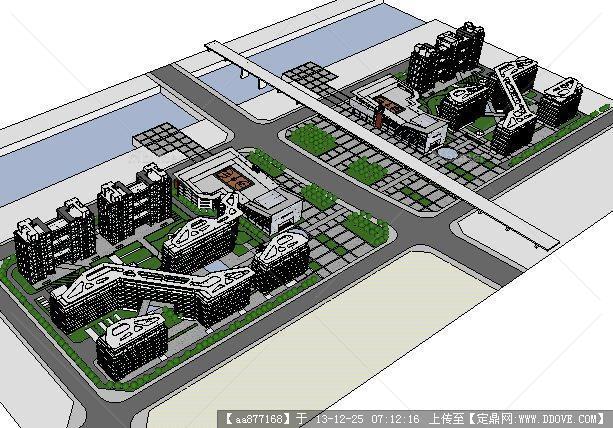 某办公、居住综合区规划方案su模型